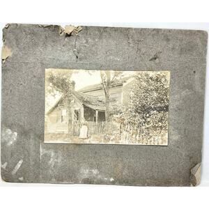 Antique Portrait Photograph Women Outside Home 1900s Vintage Photo